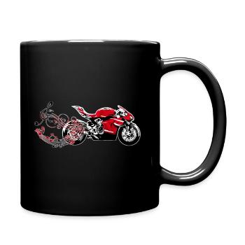 MOTORCYCLE BIKER PASSION MUSIC NOTE - Full Colour Mug - black - Right