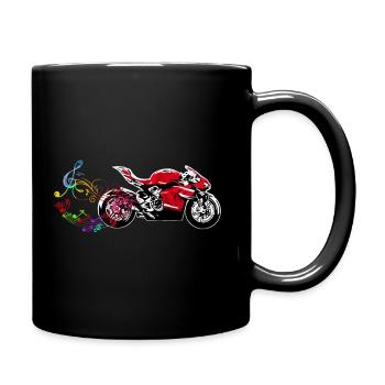 MOTORRADFAHRER PASSION MUSIC NOTE - Tasse einfarbig - Schwarz - Rechts