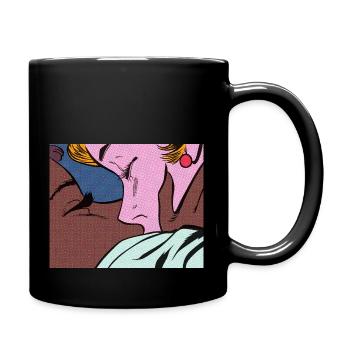 Le baiser entre filles - Mug uni - noir - Droite
