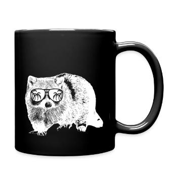Waschbär Tierliebhaber Naturfans Sonnenbrille Tier - Tasse einfarbig - Schwarz - Rechts