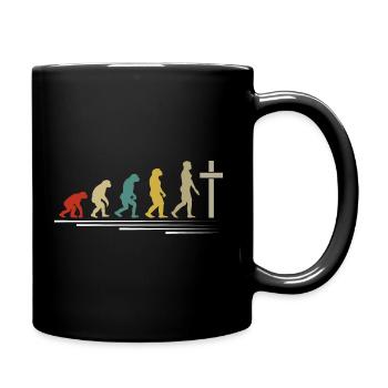 Christen Evolution vom Affen zu Jesus - Tasse einfarbig - Schwarz - Rechts