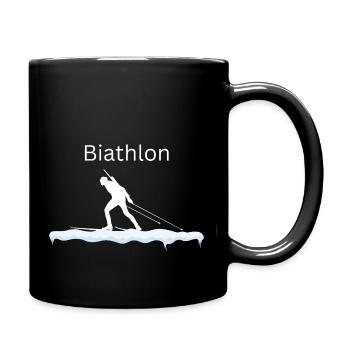 Biathlon Wintersport Ski Schnee Sprint Langlauf - Tasse einfarbig - Schwarz - Rechts