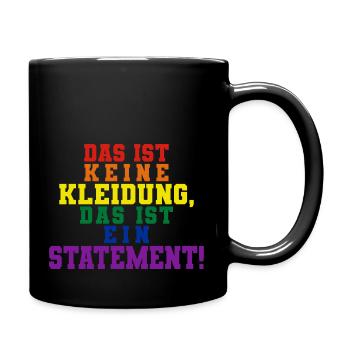 Keine Kleidung Regenbogen Font ohne Rahmen - Tasse einfarbig - Schwarz - Rechts