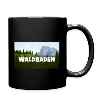 Waldbaden Achtsamkeitstrainer Natur Entspannung - Tasse einfarbig - Schwarz - Rechts