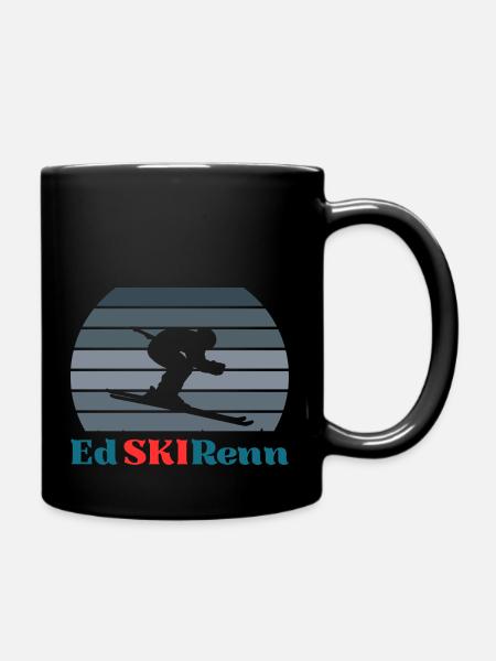 Lustiges Ski Shirt Skifahrer EdSKIRenn - Tasse einfarbig - Schwarz