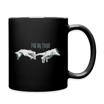 Michel-Ange, Dieu et Adam - tire mon doigt - Mug uni - noir - Droite
