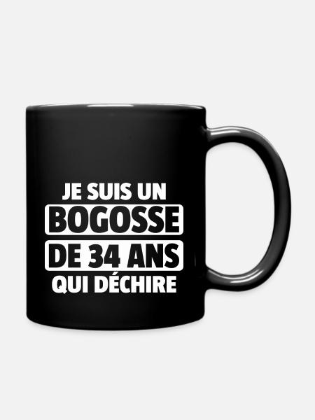 bogosse de 34 ans qui déchire / homme de 34 ans - Mug uni - noir