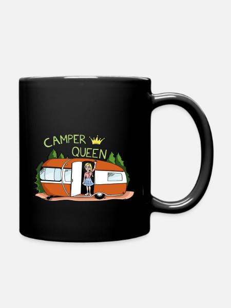 Camper Queen - Tasse einfarbig - Schwarz