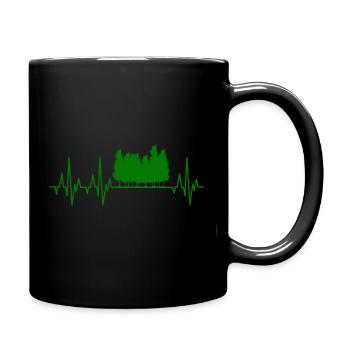 Herzschlag Wald Baum - Tasse einfarbig - Schwarz - Rechts