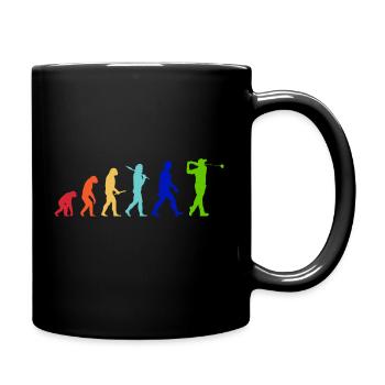 Evolution Golf bunt - Golfspielen Golfen - Tasse einfarbig - Schwarz - Rechts