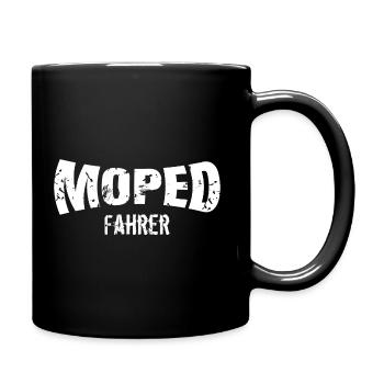 Moped Fahrer - Tasse einfarbig - Schwarz - Rechts