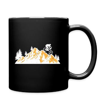 Mountainbike Berge Natur MTB - Tasse einfarbig - Schwarz - Rechts