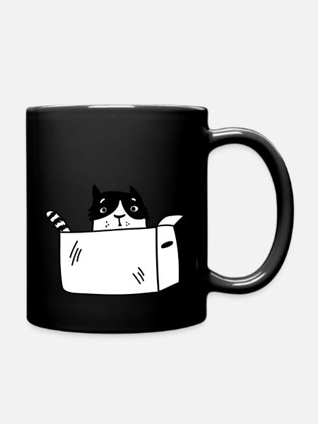 Katze - Tasse einfarbig - Schwarz