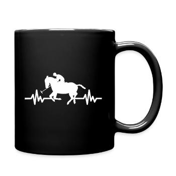 Heartbeat Horse Stallion Mare Ross Polo - Full Colour Mug - black - Right
