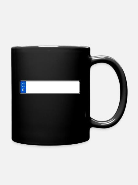 License plate DIN 520x110 - Full Colour Mug - black