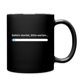 Gehirn startet - Tasse einfarbig - Schwarz - Rechts