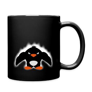 Lustiger Muskulöser Bizeps Pinguin Bodybuilder - Tasse einfarbig - Schwarz - Rechts