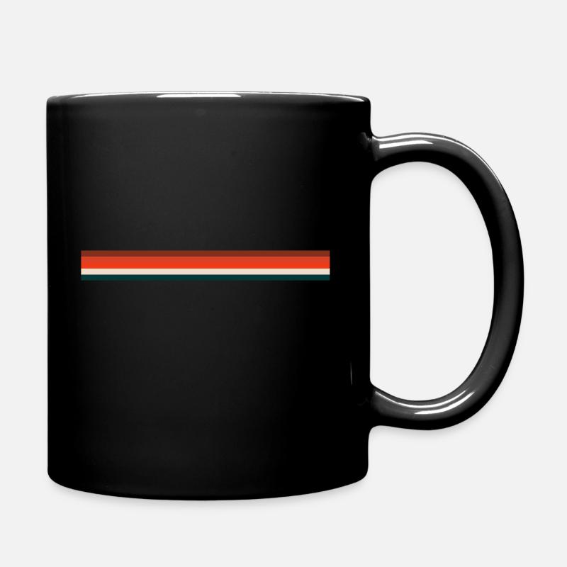 5 Farbstreifen horizontal - Tasse einfarbig - Schwarz