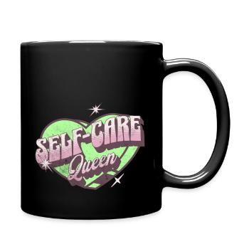 self-care queen - Full Colour Mug - black - Right
