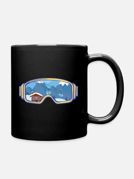 Ski Google, Snowboard, Skifahrer - Tasse einfarbig - Schwarz