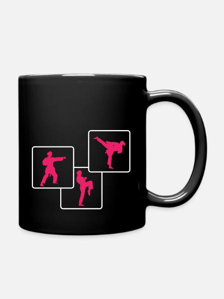Kampfsport-girl Taekwondo japanische Kampfkunst - Tasse einfarbig - Schwarz