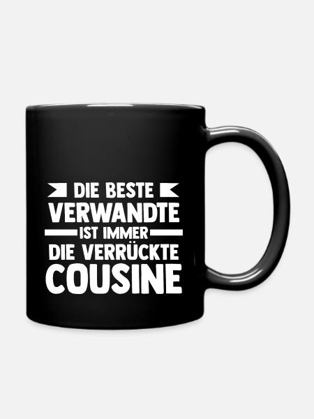 Cousinen Cousine - Tasse einfarbig - Schwarz