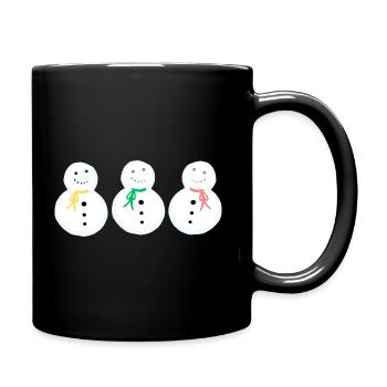 Drei Schnee-Geschwister - Tasse einfarbig - Schwarz - Rechts