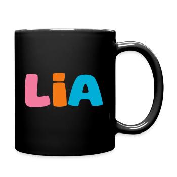 Name - Lia - Tasse einfarbig - Schwarz - Rechts