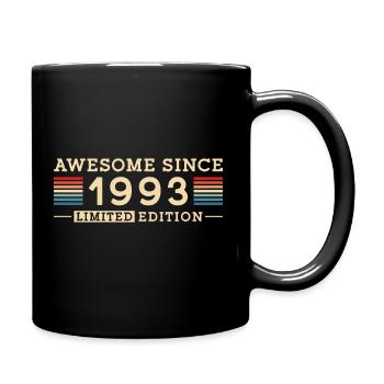 Vintage Baujahr 1993 geboren Geburtstag Geschenk - Tasse einfarbig - Schwarz - Rechts