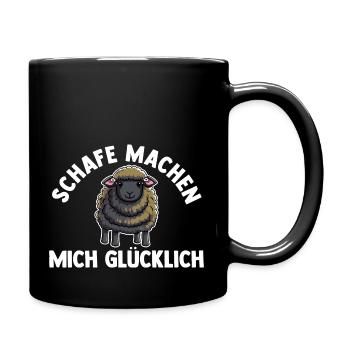 Schaf Schäfer Schäferei Bauer Landwirt Bauernhof S - Tasse einfarbig - Schwarz - Rechts