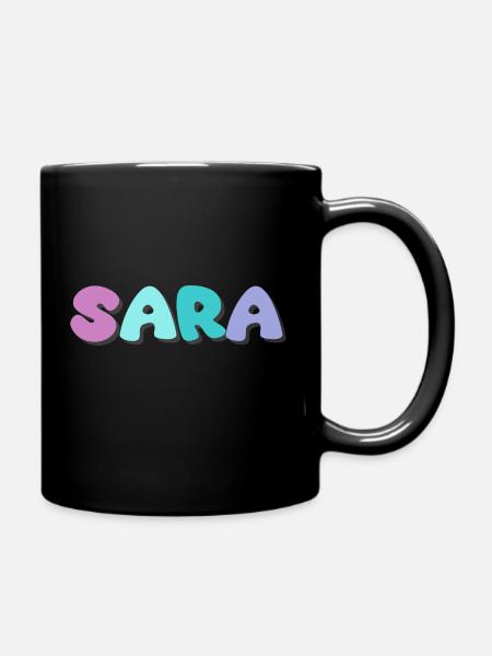 Name - Sara - Tasse einfarbig - Schwarz