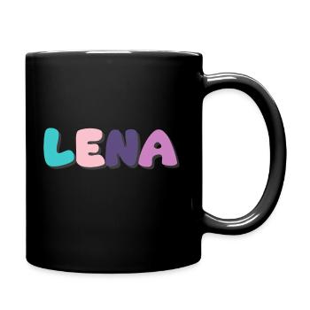 Name - Lena - Tasse einfarbig - Schwarz - Rechts