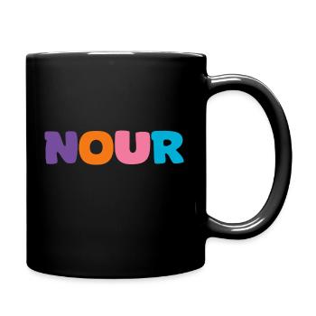 Name - Nour - Tasse einfarbig - Schwarz - Rechts