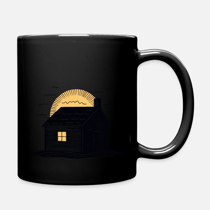 Idyllisches Heim - Tasse einfarbig - Schwarz