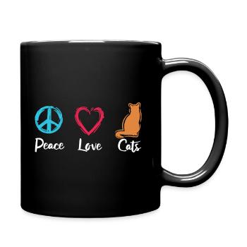 Paix Amour Chats - Mug uni - noir - Droite