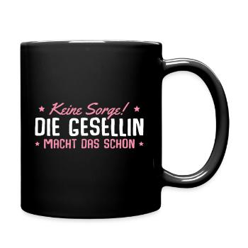 Gesellenprüfung bestanden Handwerk Gesellin - Tasse einfarbig - Schwarz - Rechts