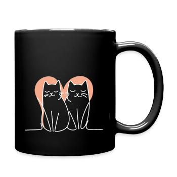 Love Cats - Tasse einfarbig - Schwarz - Rechts
