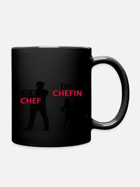 Papa Tochter Lustige Sprüche Humorvoll Chef - Tasse einfarbig - Schwarz
