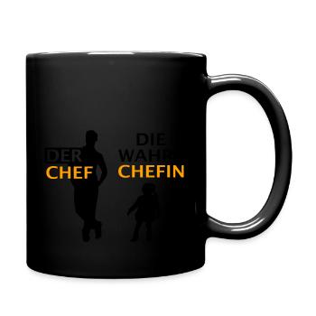 Vater Tochter Der Chef Spruch Humor Geschenk - Tasse einfarbig - Schwarz - Rechts