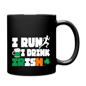 Je cours. Je bois. Irlandais. - Mug uni - noir - Droite