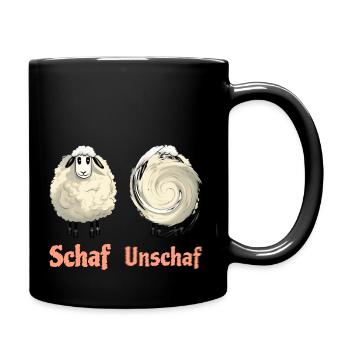 Schaf Und unschaf - Tasse einfarbig - Schwarz - Rechts