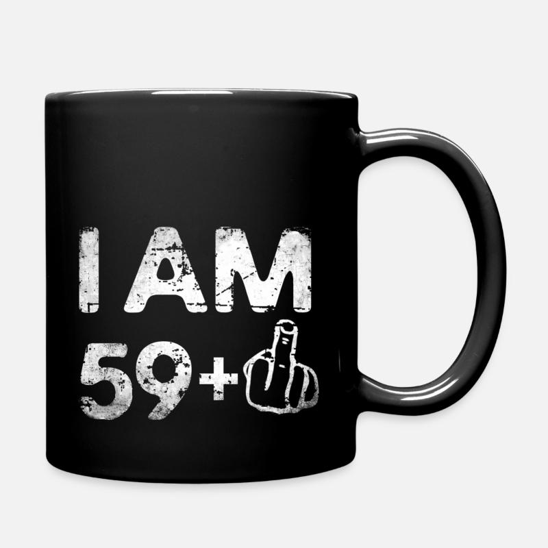 I zum 59+ 60. Geburtstag - Tasse einfarbig - Schwarz