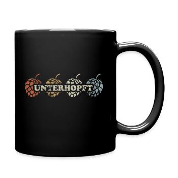 Unterhopft - Biergläser - Biertrinker Spruch - Tasse einfarbig - Schwarz - Rechts