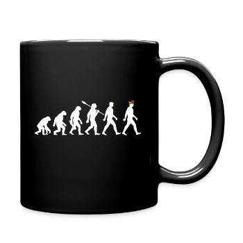 Evolution - Karneval - Narrenkappe - Verkleidung - Tasse einfarbig - Schwarz - Rechts
