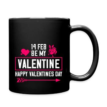 Alles Gute zum Valentinstag - Tasse einfarbig - Schwarz - Rechts