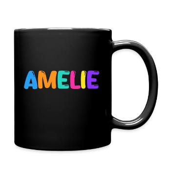 Name - Amelie - Tasse einfarbig - Schwarz - Rechts