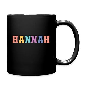 Name - Hannah - Tasse einfarbig - Schwarz - Rechts