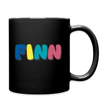 Name - Finn - Tasse einfarbig - Schwarz - Rechts