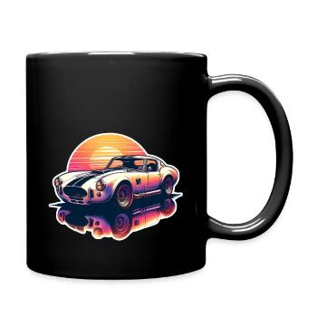 Oldtimer Sonnenuntergang - Tasse einfarbig - Schwarz - Rechts