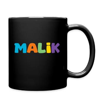 Name - Malik - Tasse einfarbig - Schwarz - Rechts